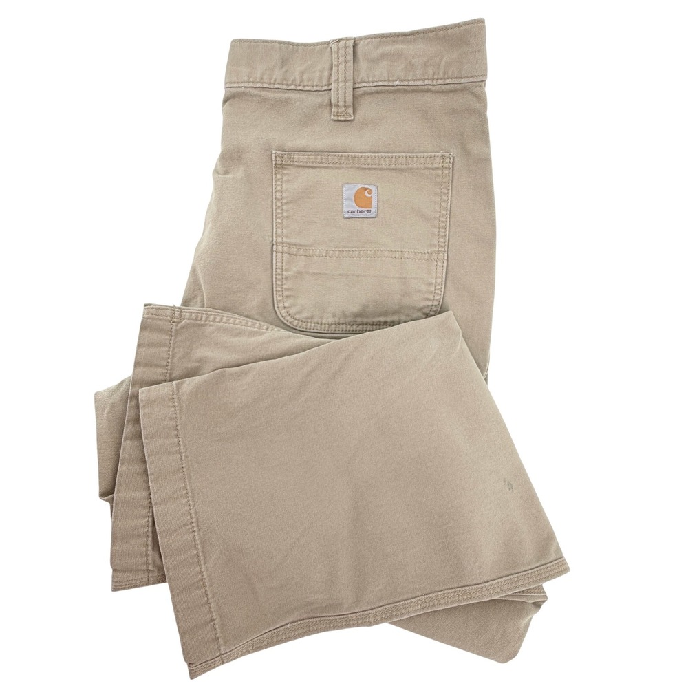 Carhartt Pants Mens 40x30 Tan Relaxed Fit Canvas Workwear Fair Condition